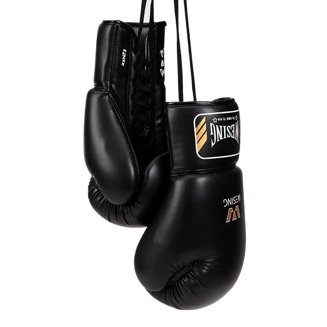 Gants boxe Pro en cuir à laçets pour la compétition