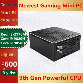 

Newest Intel i9 9880H i7 Gaming Mini PC Windows 10 2 Lans Desktop Computer PC System Unit 2*DDR4 2*M.2 AC WiFi 4K HTPC HDMI DP