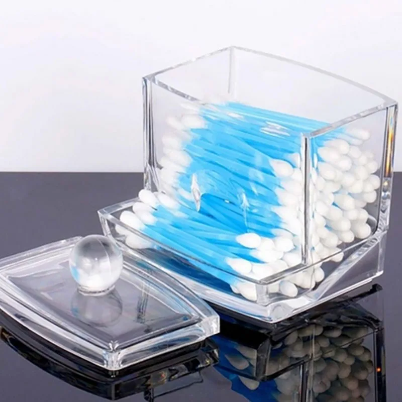 

Cotton Swab Storage Box Make Up organizer Transparent Storage Case Portable Container Makeup Organizer Acrylic Container