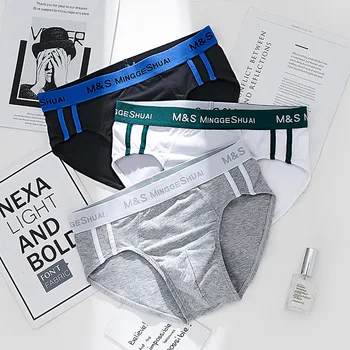 

Young men boys briefs middle waist letter print sexy male underwear