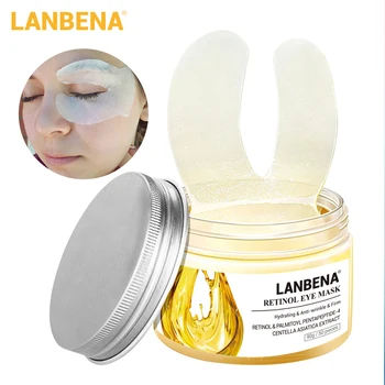 

Retinol Eye Mask Patch Reduces Ageless Dark Circles Anti-Puffiness Lifting Firming Eye Serum Skin Care 50pcs Lanbena