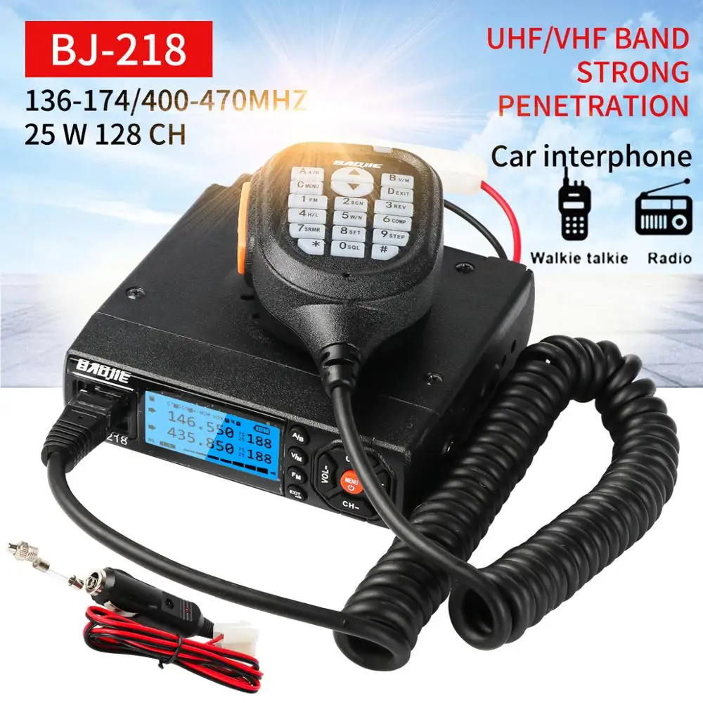 BJ 218 мини мобильное радио автомобильное fm приемопередатчик 25 Вт VHF UHF BJ218 Vericle