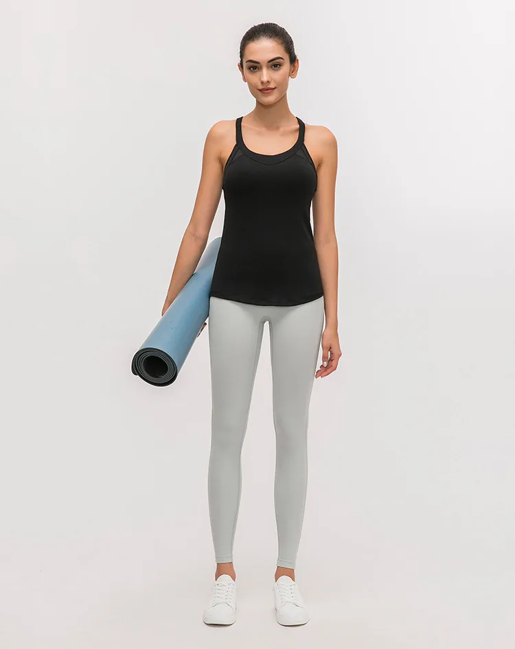 Цветные крестовые ремни гимнастические жилет для йоги женские дышащие мягкие тренировочные топы для фитнеса нейлоновые спортивные рубашки без рукавов