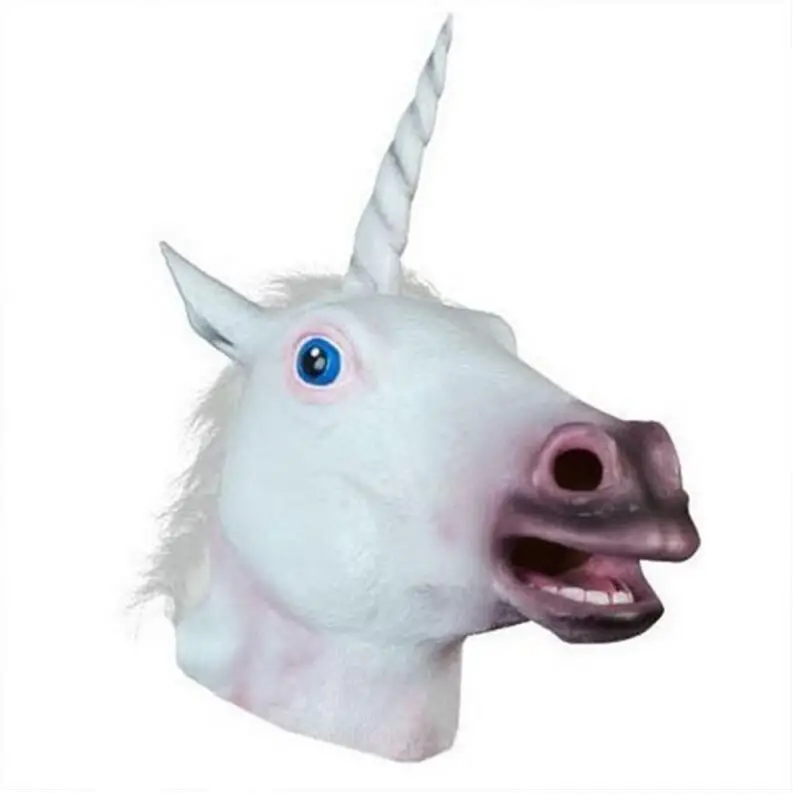 

Halloween Dogs Majun Unicorn Horse Mask White Unicorn Mask Animal Head Band Vinyl