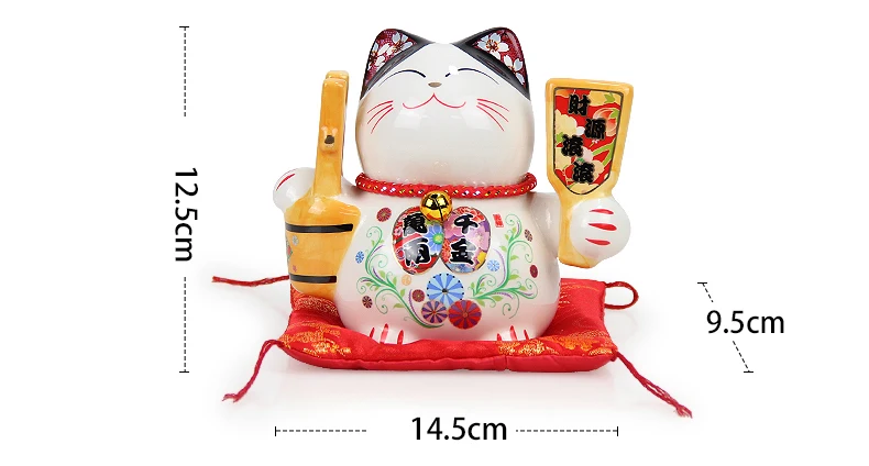 5 дюймов керамика Maneki Neko орнамент Lucky Cat Копилка японская Фортуна кошка фэн шуй статуэтка свадебный подарок