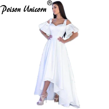 

New Lovely Sweetheart Neck Simple A Line Satin Wedding Dresses Flare Sleeve Bridal Gowns Celebrity robe mariage