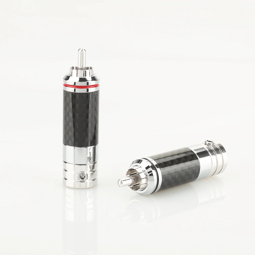 4 шт. разъем RCA из углеродного волокна с медным родиевым покрытием без припоя|rhodium