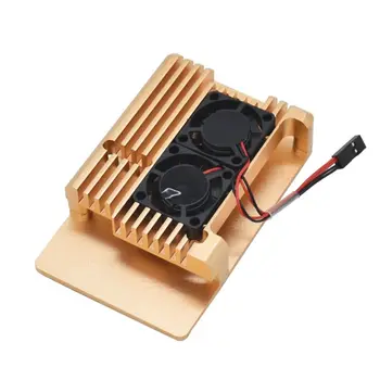 

Aluminum Gold Enclosure Case Metal Shell Box Heatsink for Raspberry Pi 4 Model B