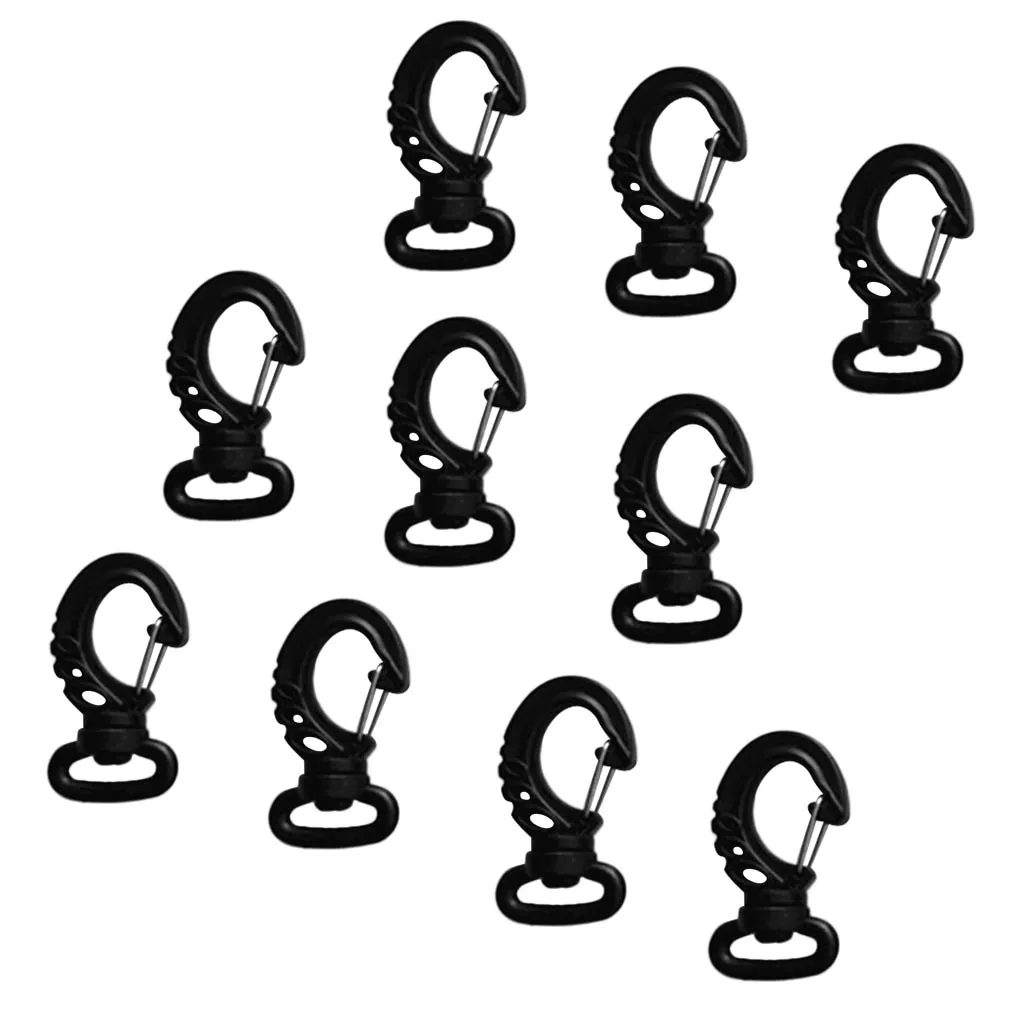 10x Strong Plastic Swivel Snap Hook Spring Clip For Scuba Diving 2cm Webbing