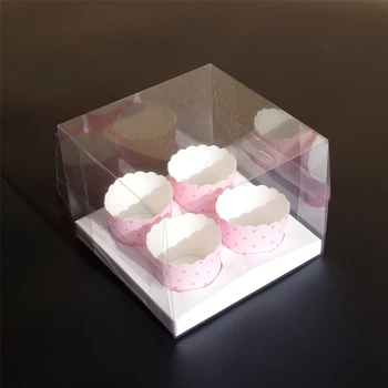 

2020 New Design Plastic All Clear Disposable Bakery Package Cupcakes Box for 2 4 6 pcs Cupcakes