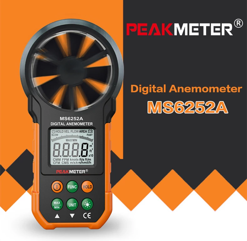 Peakmeter oficial digital anemômetro velocidade do vento