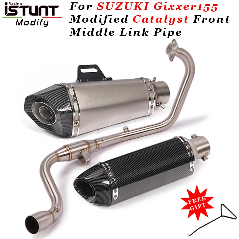 US $41.85 Slip on For SUZUKI GSX150F Gixxer155 Motorcycle Exhaust System Escape Modified Front Middle Link Pipe 51mm Muffler DB Killer