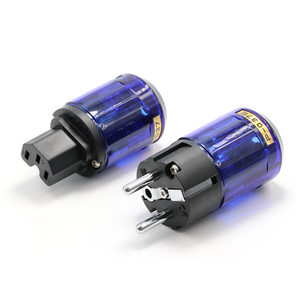 

Free Shipping Pair P-037E Rhodium plated EU power connector +C-037 IEC female connector