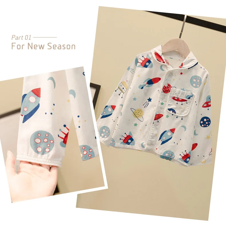 Тренировочный костюм для мальчиков Новинка года, стильные весенне-осенние пижамы для малышей тонкий Детский костюм с длинными рукавами и героями мультфильмов летний Воздухопроницаемый