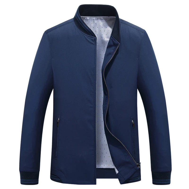 

Ветровка мужская повседневная, однотонная куртка, приталенная, с воротником-стойкой, ветровка