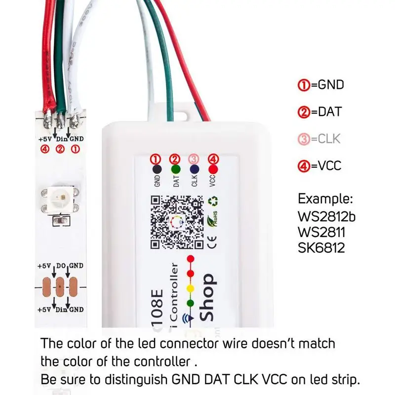 SP108E беспроводной Bluetooth контроллер APP WS2811 WS2812B WS2801 SK6812 APA102 индивидуально адресуемый программируемый светодиодный полосы Pix