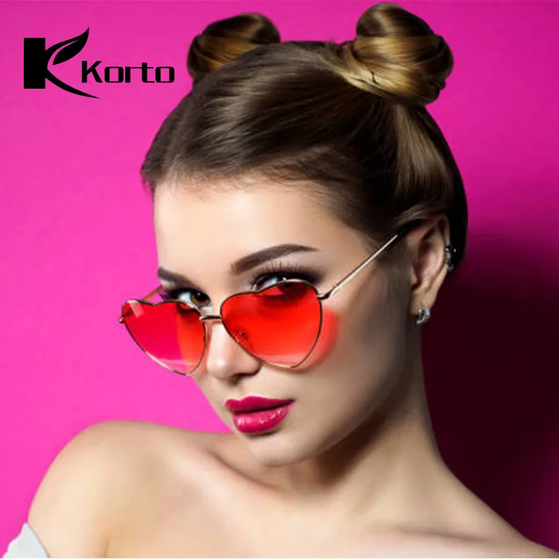 Женские солнцезащитные очки в форме сердца дизайнерские брендовые ретро женские