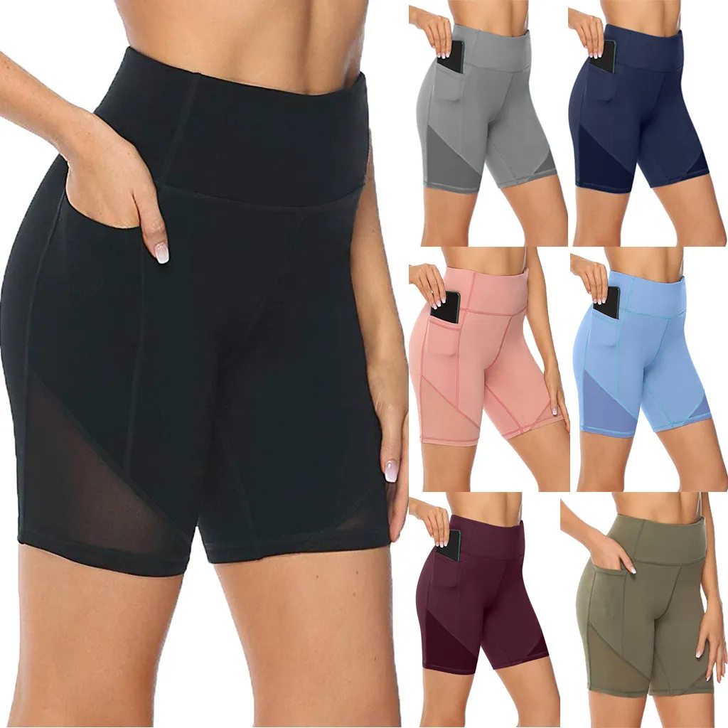 Leggings de cintura alta para mujer, pantalones cortos de Abdomen, Fitness, de gran tamaño, pantalón corto para correr, para verano, 30H