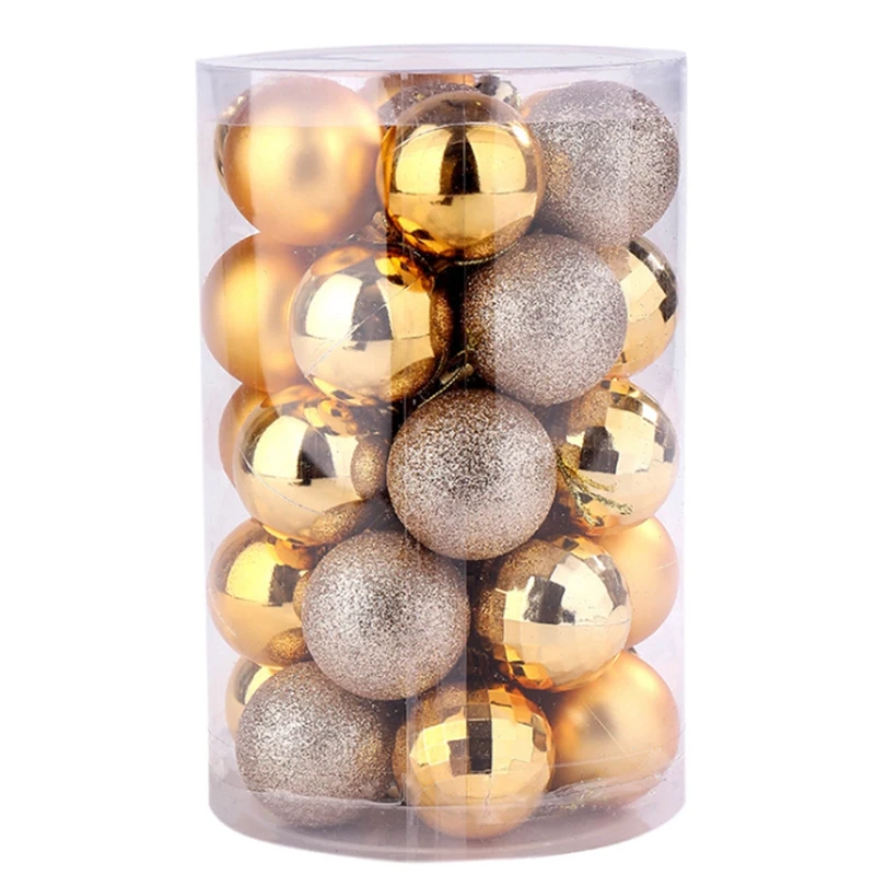 NEW-34Pcs Christmas Tree Ball Sets 6cm Christmas Decorations Wedding Party Ornaments Xmas Tree Ball Bauble Hanging Ball Decor Gi