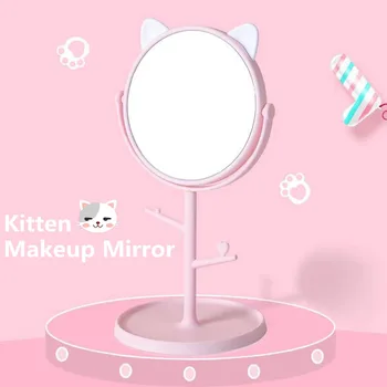 

1pc Mirror Makeup Mirror Decorative Mirror Cartoon Creative Beauty Tools For with Cosmetics Storage shelf Tabletop Travel