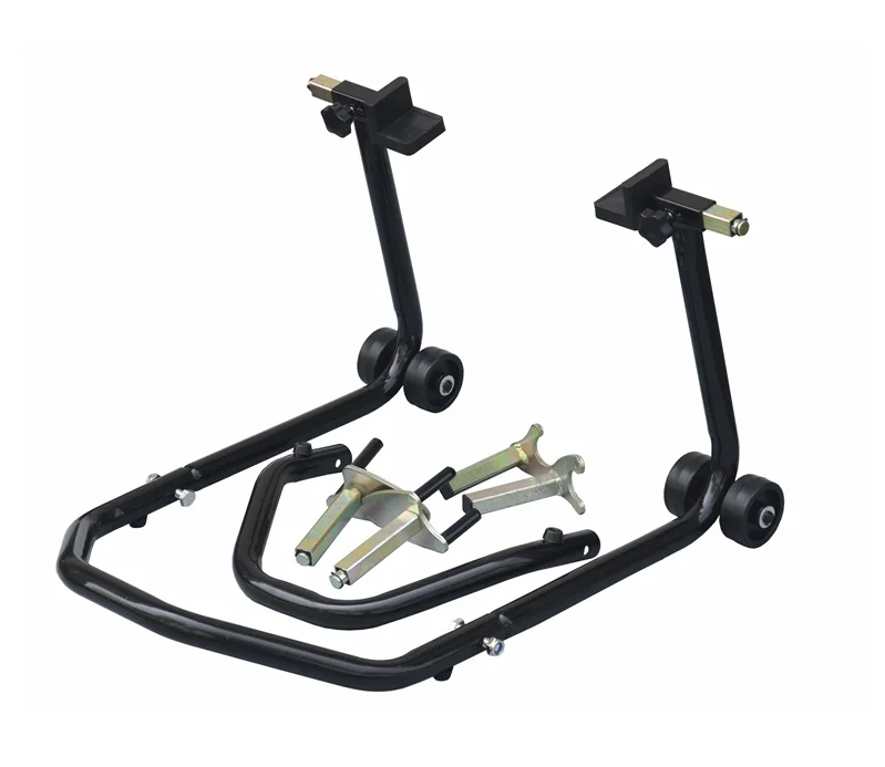 Universal Motorcycle Stand Front Rear Wheel Lift Balance Paddock Swingarm Spool