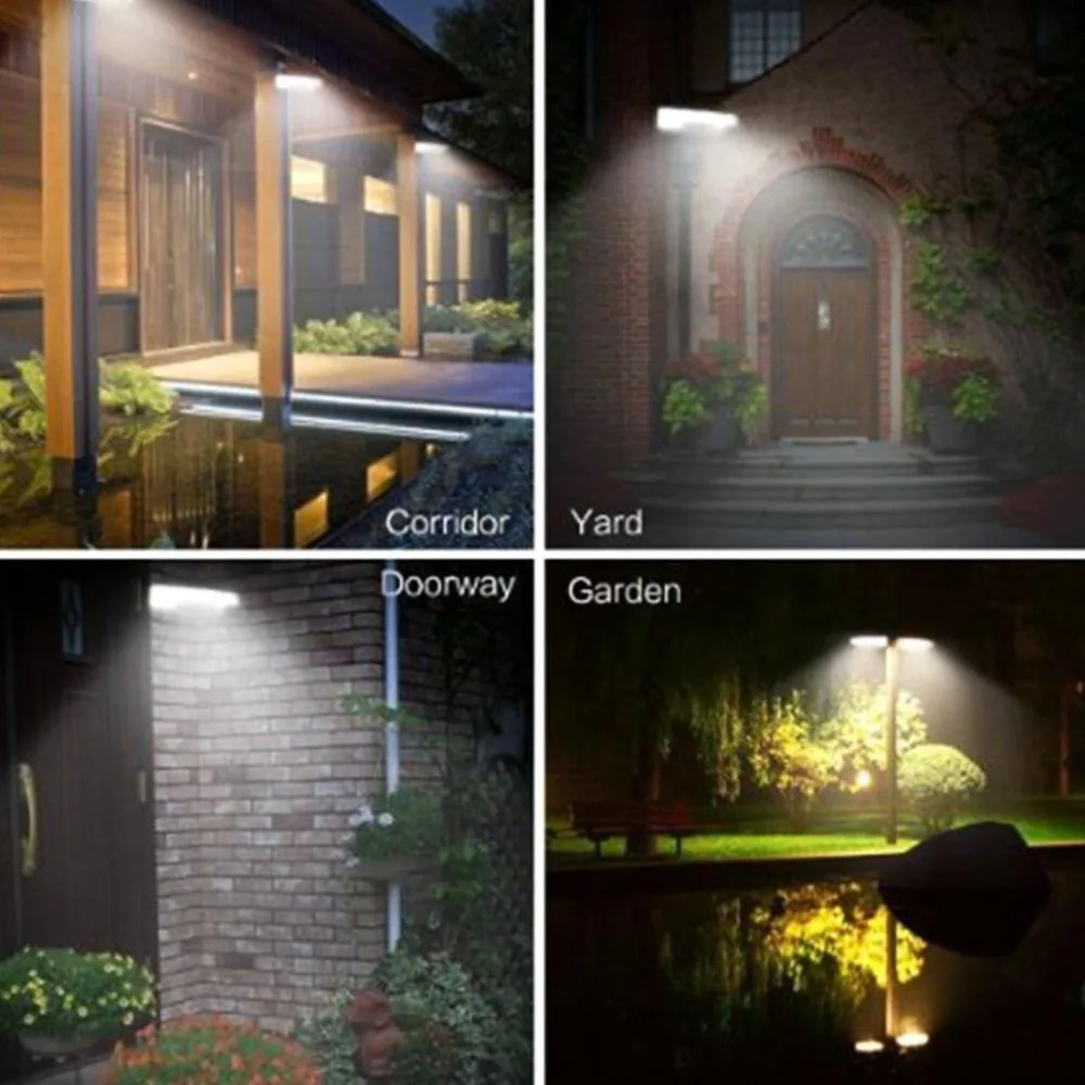 Outdoor Solar Street Light 48Led Two-Color Adjustable Garden Light Emergency Remote Control Induction Wall Light