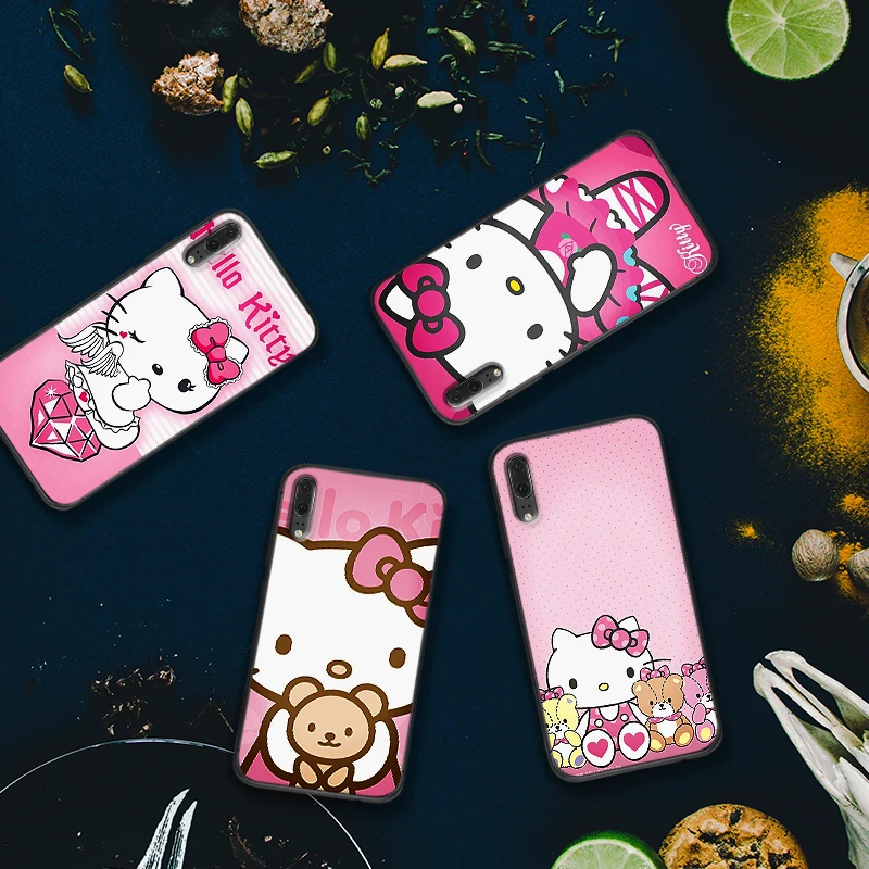 

Luxury Case For Huawei Y6 Y7 2018 Y9 Prime Mate 10 20 Pro Nova2 3 4 Lite Nova 2i 3i 5i Cover Lovely Hello Kitty