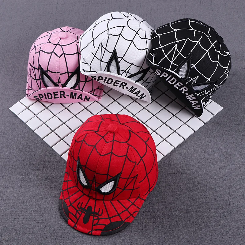 SPIDER-MAN шапки для маленьких мальчиков и девочек, детская бейсболка, кепка с человеком-пауком, хлопковая кепка с рисунком для мальчиков и девочек, хип-хоп кепка, бейсболка для папы