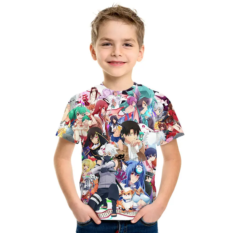 Футболка с рисунком аниме для мальчиков и девочек; футболки с 3D принтом; Детские футболки с рисунком Наруто Какаши; летняя модная уличная одежда; топы в стиле Харадзюку