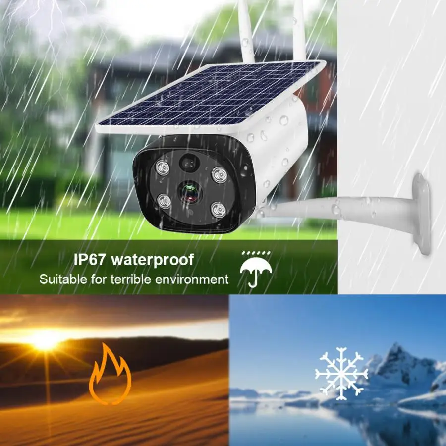 4G 1080P 5W солнечная энергия IP67 IR-CUT камера ночного видения полноцветная уличная камера