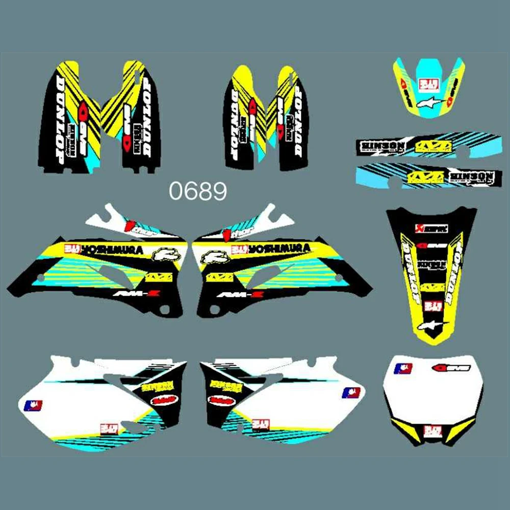 

For YAMAHA YZ250F YZ450F 2006-2009 Graphics Decals Stickers Custom Number Name 3M Full Motorcycle Backgrounds Accessories