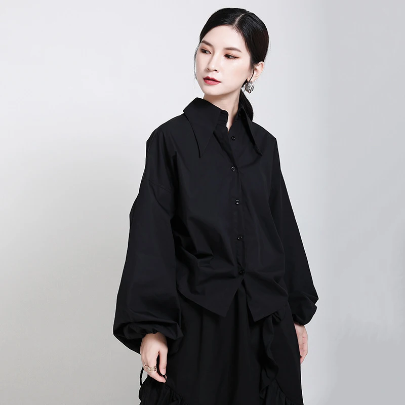[EAM] Women Black Drawstring Backless Short Big