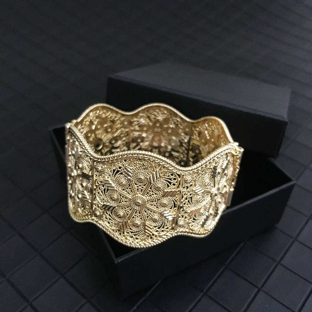 Bangle Bracelet Women Jewelry Coin Bracelet Hollow Bohemia Ethnic Wedding Bijoux Hollow Flower Armlet