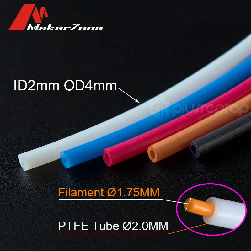 1 метр 2x4 мм ID 2 OD 4 PTFE трубка для 3D-принтера запчасти труба Bowden J-head 75 направляющая