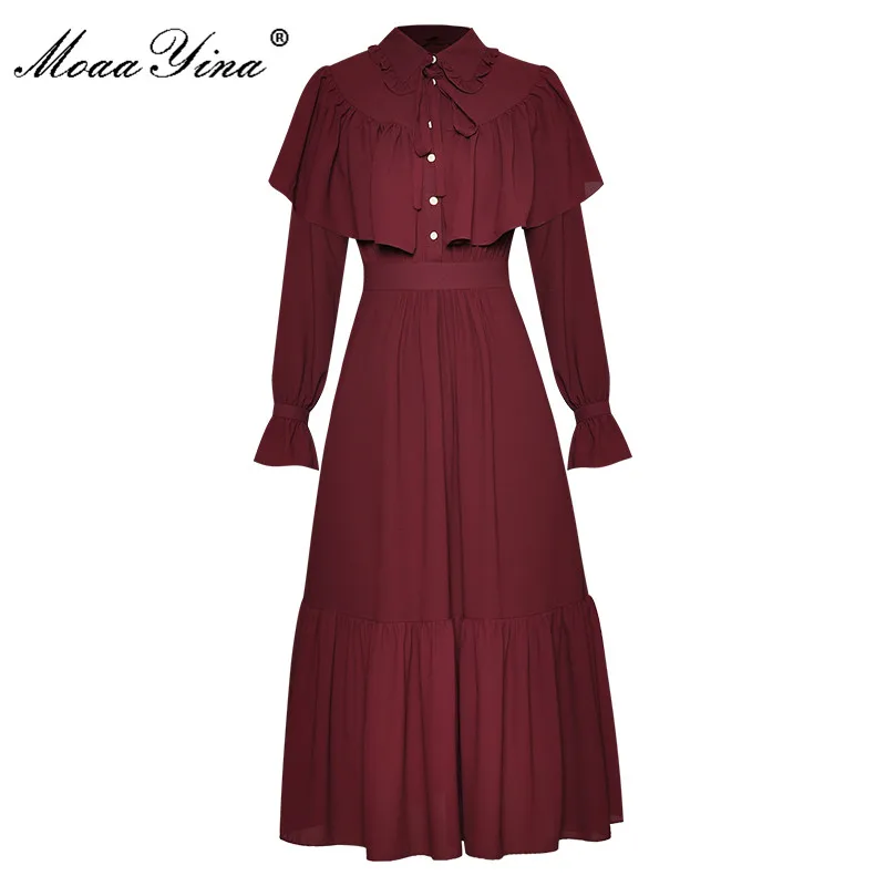 MoaaYina Fashion Designer dress Autumn Women's