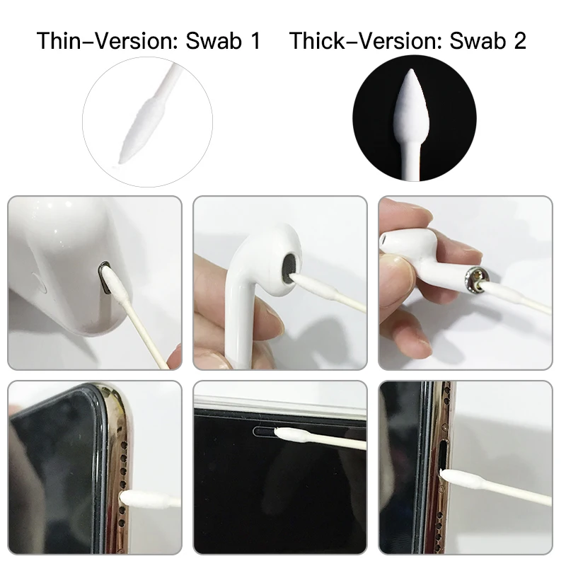 4 шт. чистящий инструмент для Airpods Чехол Air Pods с 100 шт/25 шт хлопок одноразовые тампоны пылепоглощающие и спиртовые салфетки для очистки масла