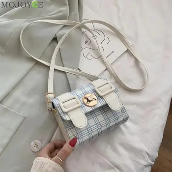

Fashion Plaid Crossbody Bag Classic Texture Creative Design Chic Women Leather Shoulder Messenger Small Money Pouch