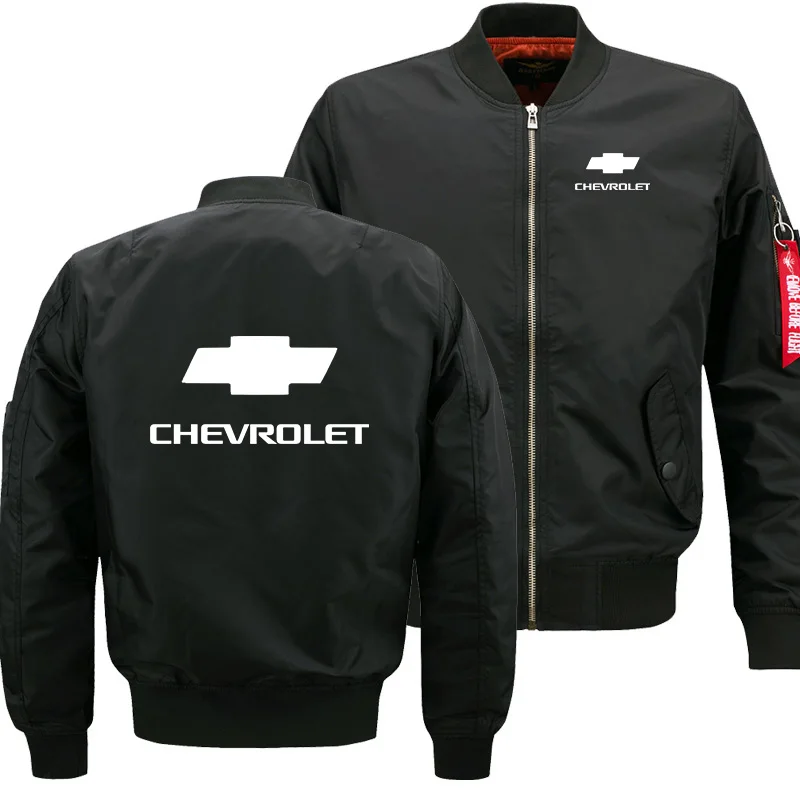 Мужская Летающая куртка Wintter WarSlim Fit Fly Pilot, мужская куртка Chevrolet с логотипом автомобиля, толстовка в стиле хип-хоп, Harajuku, одежда - Цвет: Черный