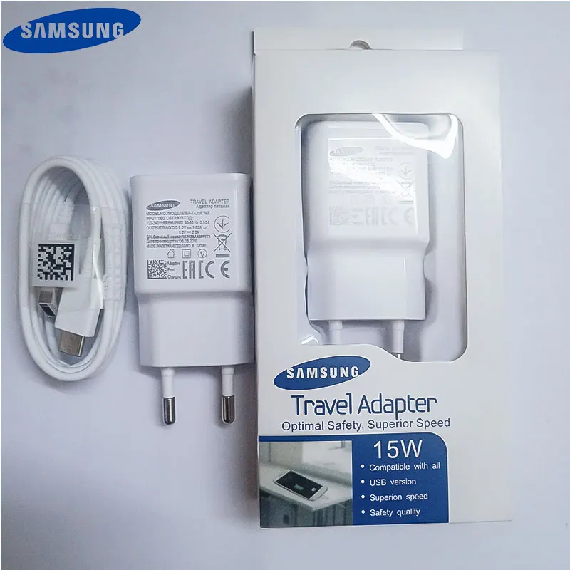 

Original Samsung Fast Charger 9V1.67A EU Plug Adapter 120cm 2A Type C Cable for Galaxy S10 S8 S9 Plus A30 A50 A70 2017 Note 8 9