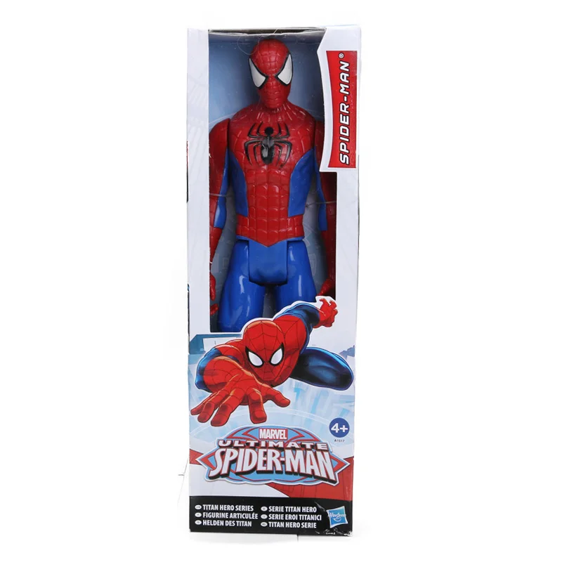 red spiderman box 30 см игрушки Marvel Мстители 4 эндигра Человек-паук танос Халк ПВХ Фигурка Железный человек Капитан Америка Черная пантера фигурка-модель - Цвет: red spiderman box