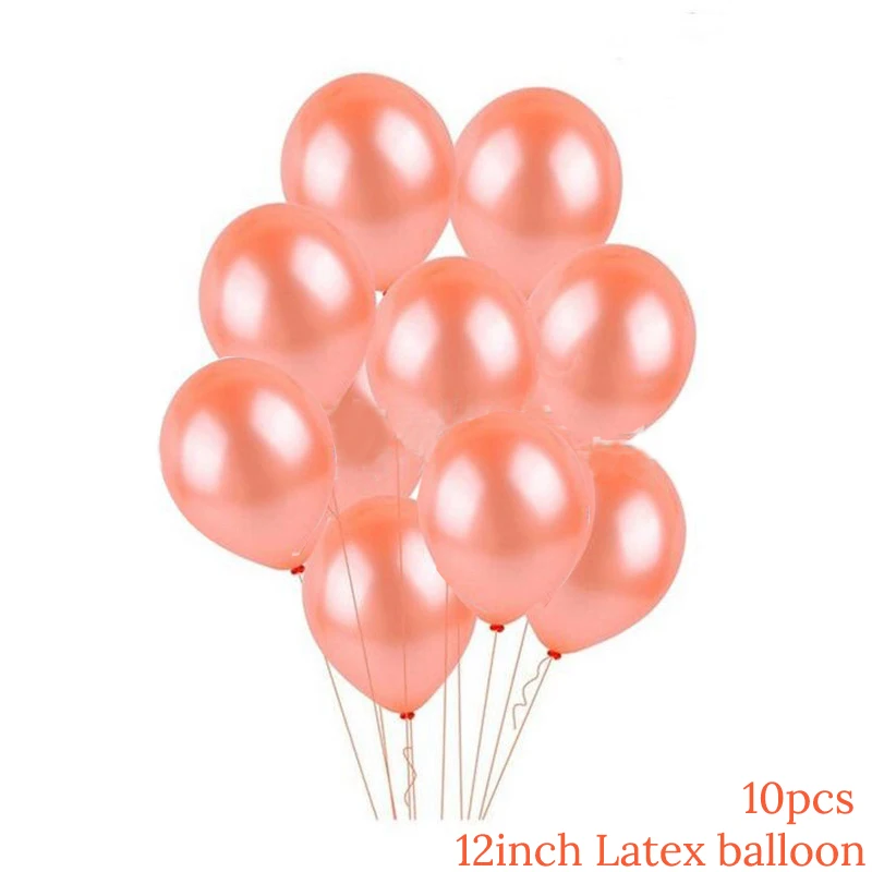 Вечерние принадлежности из розового золота одноразовые чаша-контейнер, соломинки для детей и взрослых, 1-й декор для вечеринки в честь Дня Рождения - Цвет: 10pcs balloon