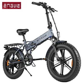 ENGWE-bicicleta plegable eléctrica para adultos, Scooter de aluminio de 7 velocidades, neumático ancho de 500W y 20 pulgadas, para montaña, Playa y nieve, EP-2
