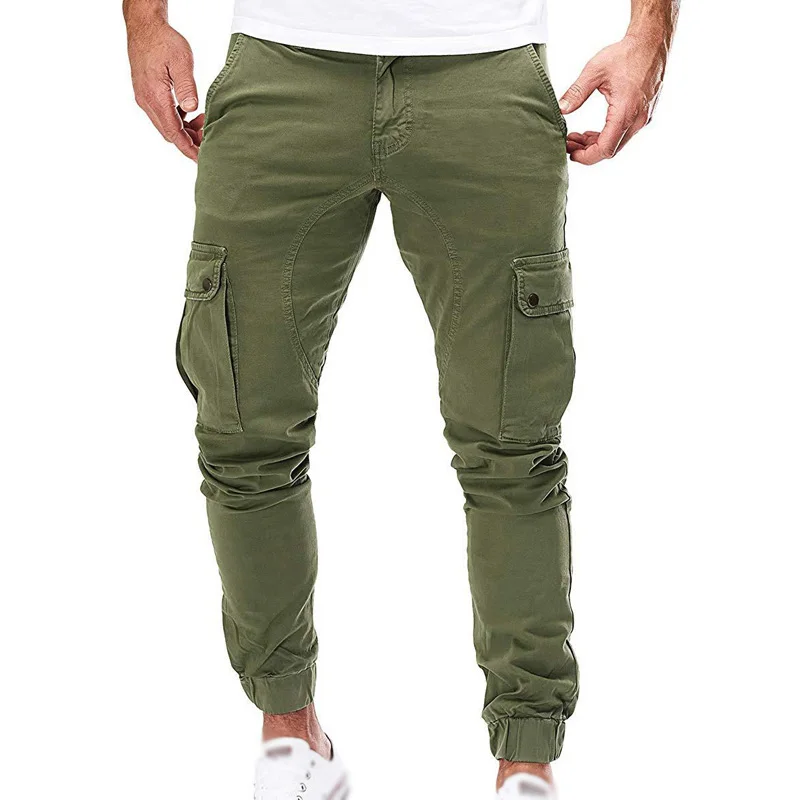 Мужские брюки карго Slim Fit Повседневная мода боевой карандаш комбинезон