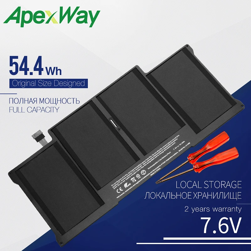 Аккумулятор ApexWay A1405 для ноутбука 7 6 В 2013 Вт/ч Apple Macbook Air 13 дюймов A1466 аккумулятор A1496