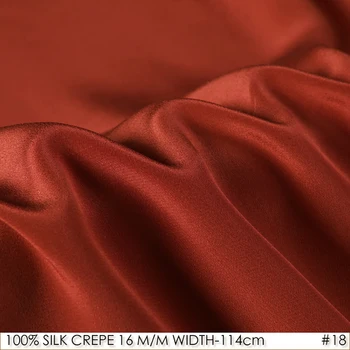 

100% Pure SILK CREPE DE CHINE 114cm width 16momme Matt Tissus for Sewing Party Decoration No.18 Firebrick