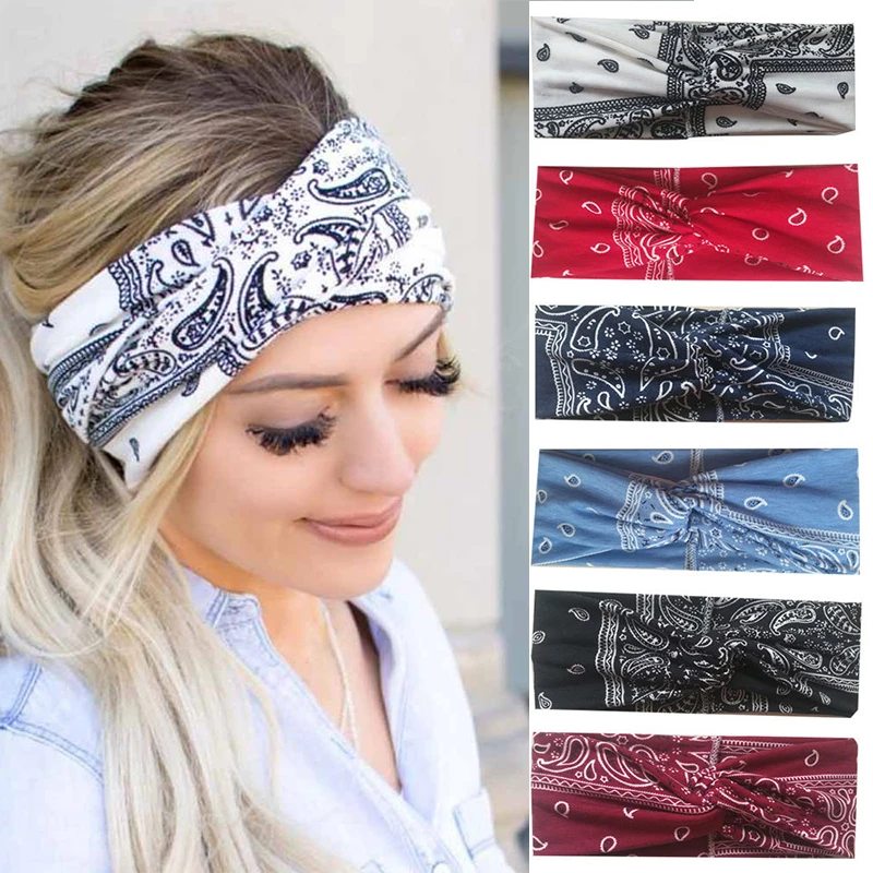 Повязка для волос в богемном стиле женская модная винтажная Бандана с
