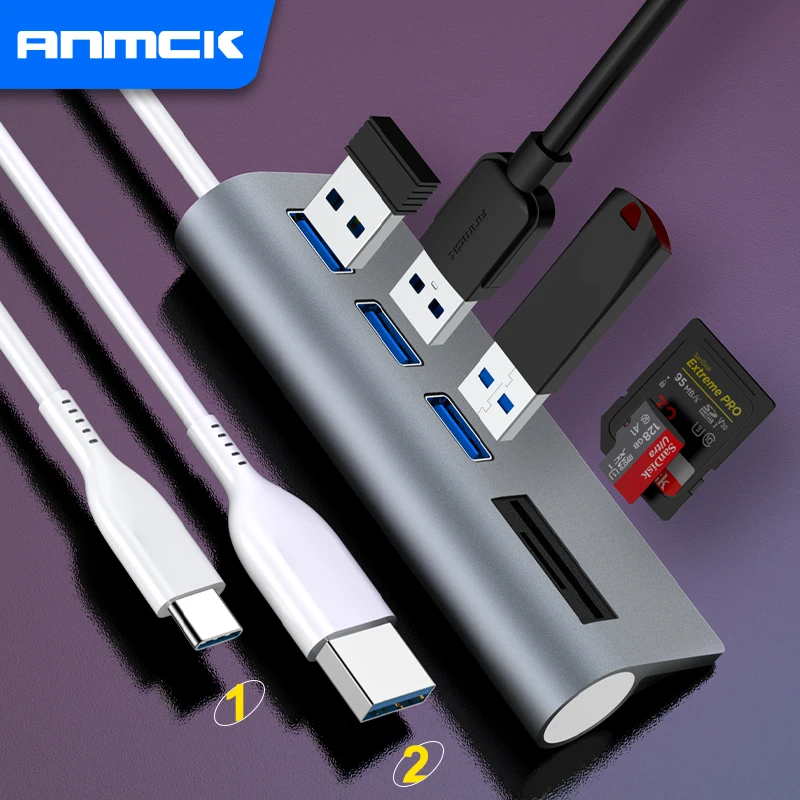 USB-концентратор Anmck с 5 портами USB 2 0 и кардридером для SD-карт | Компьютеры офис
