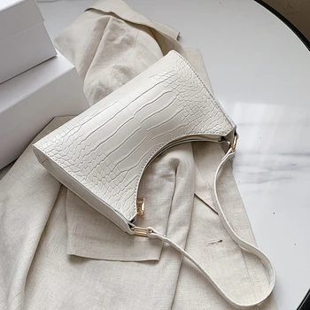 

Alligator PU Leder Baguette Tasche Sommer Taschen Für Frauen 2020 Trend Kleine Schulter Tasche Hobo Geldbörsen Luxus Designer Da
