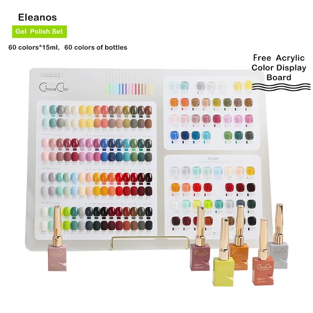 Eleanos New 60 Colors Gel Polish Set Color Gel Polish 60 Different Bottles For Nail Art Design Whole Set Nail Gel Learner Kit HY 60 Colors