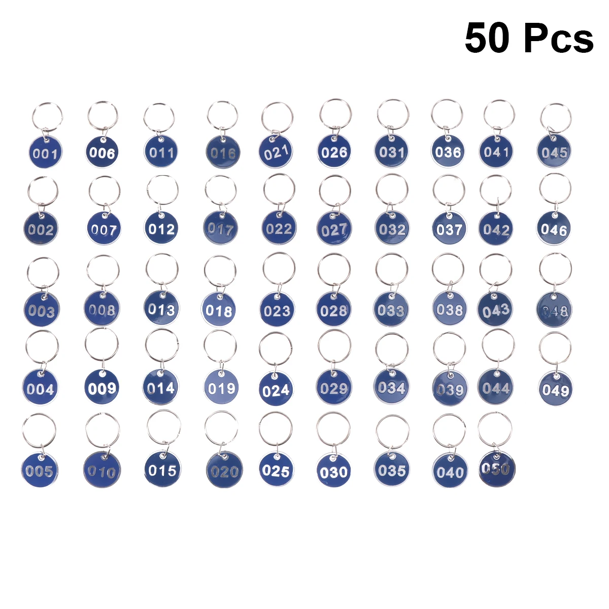 50Pcs Aluminium Alloy Storage Tags Metal Numbers Plates Numbered Key Numbered Tags 1-50(Number 1-50) 6